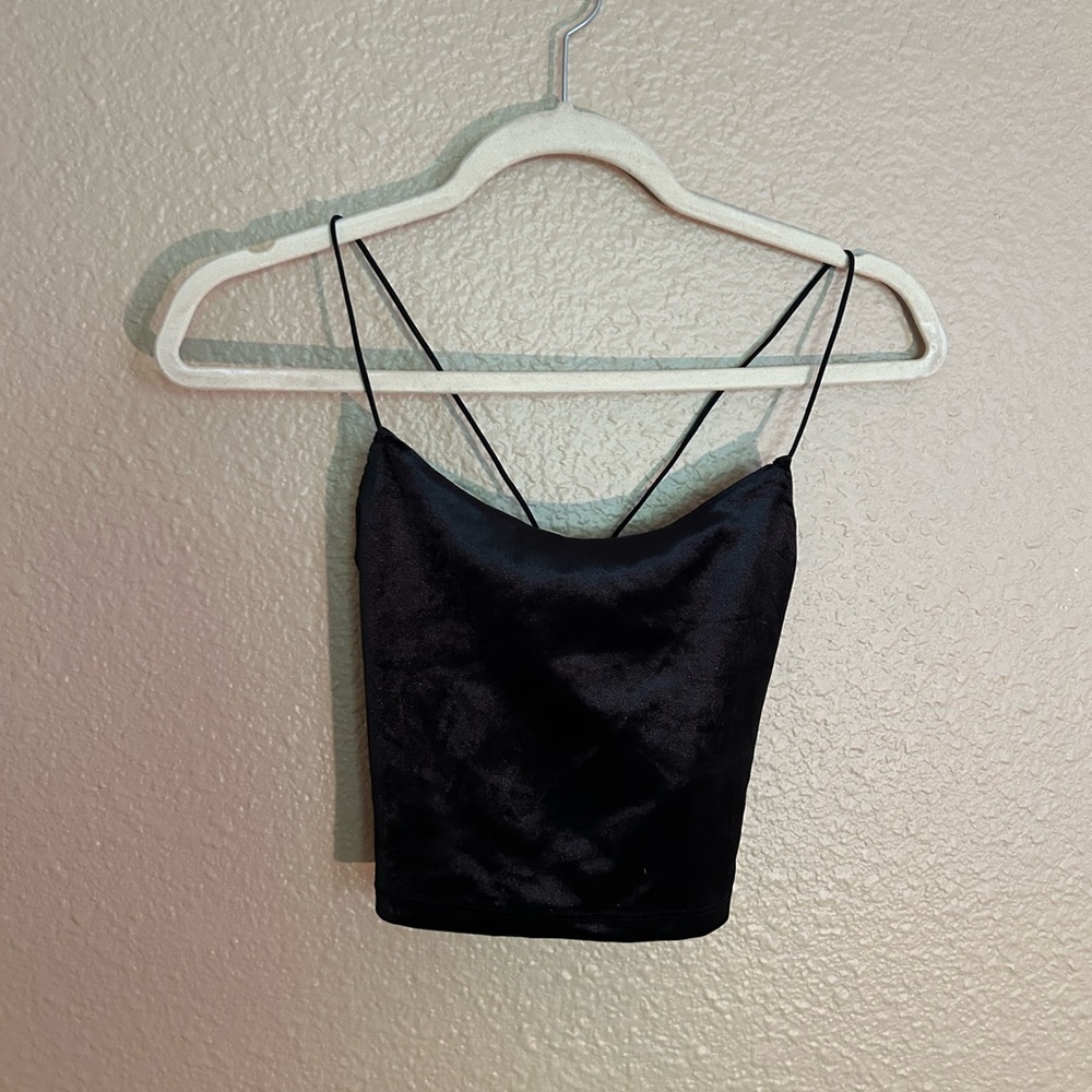 Garage Black Fitted Crop Camisole